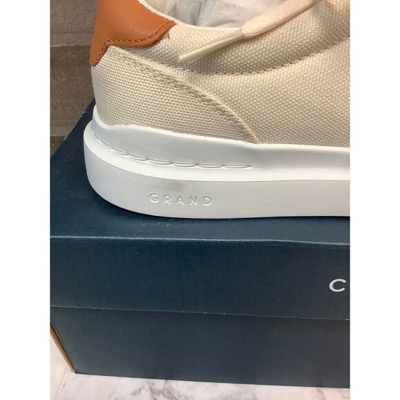 Cole Haan Mens 8M Ivory Tan Grandpro Rally Canvas II Sneaker Shoe Lace Up LB7-10 - Picture 5 of 10